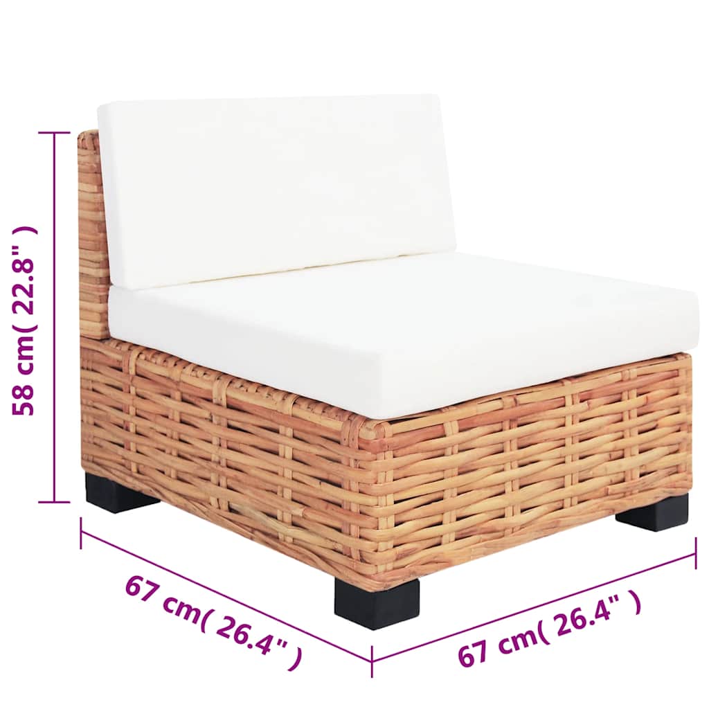 Sofa Set 18 Pieces Natural Rattan