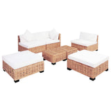 Sofa Set 18 Pieces Natural Rattan - Side View