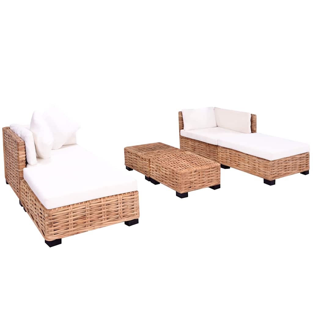 Sofa Set 16 Pieces Natural Rattan