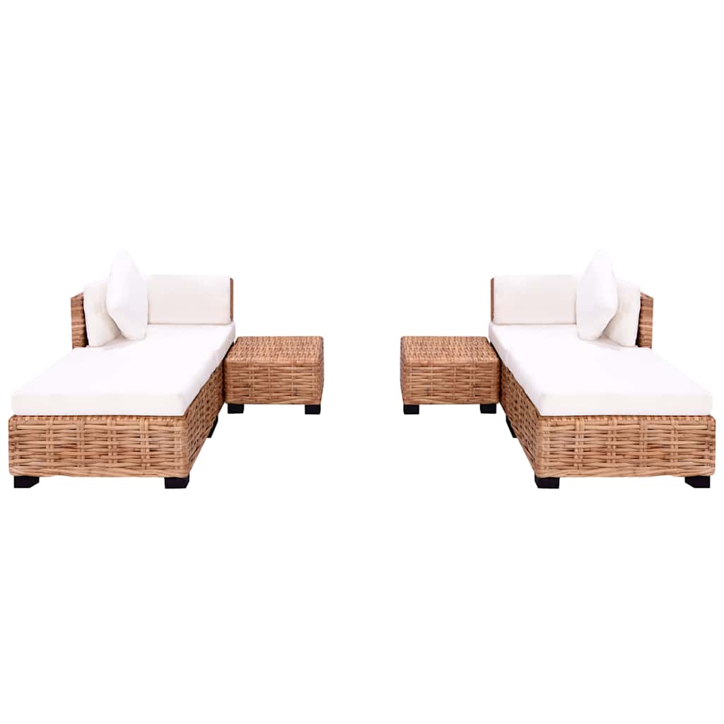 Sofa Set 16 Pieces Natural Rattan