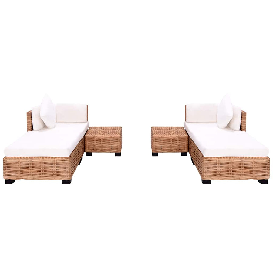 Sofa Set 16 Pieces Natural Rattan