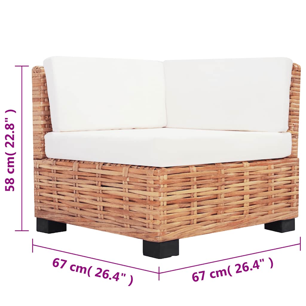 Sofa Set 16 Pieces Natural Rattan