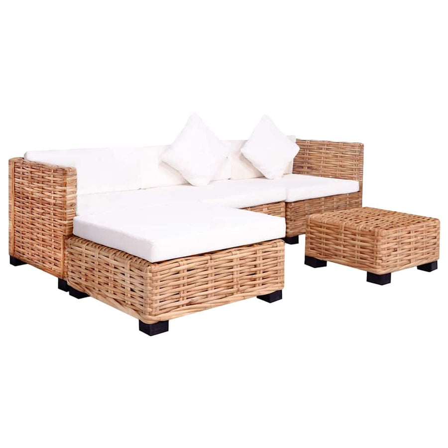 Sofa Set 14 Pieces Natural Rattan