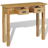 Console Table Solid Teak 90x30x80 cm - Side View