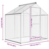 Outdoor Aviary Aluminium 178x122x194 cm - 45-Degree Angle