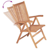 Reclining Garden Chairs 2 pcs Solid Teak Wood - 45-Degree Angle