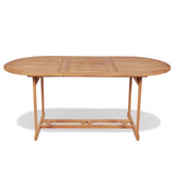 Garden Table 180x90x75 cm Solid Teak Wood - Front View