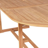 Garden Table 180x90x75 cm Solid Teak Wood - Top-Down View