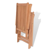 7 Piece Outdoor Dining Set with Folding Chairs Solid Teak Wood - Extra Image