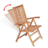 7 Piece Outdoor Dining Set with Folding Chairs Solid Teak Wood - Extra Image