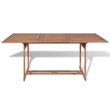 Garden Table 180x90x75 cm Solid Teak Wood - Front View