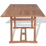 Garden Table 180x90x75 cm Solid Teak Wood - Side View