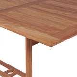 Garden Table 180x90x75 cm Solid Teak Wood - Top-Down View