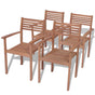 Stackable Garden Chairs 4 pcs Solid Teak Wood