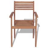 Stackable Garden Chairs 4 pcs Solid Teak Wood - Top-Down View