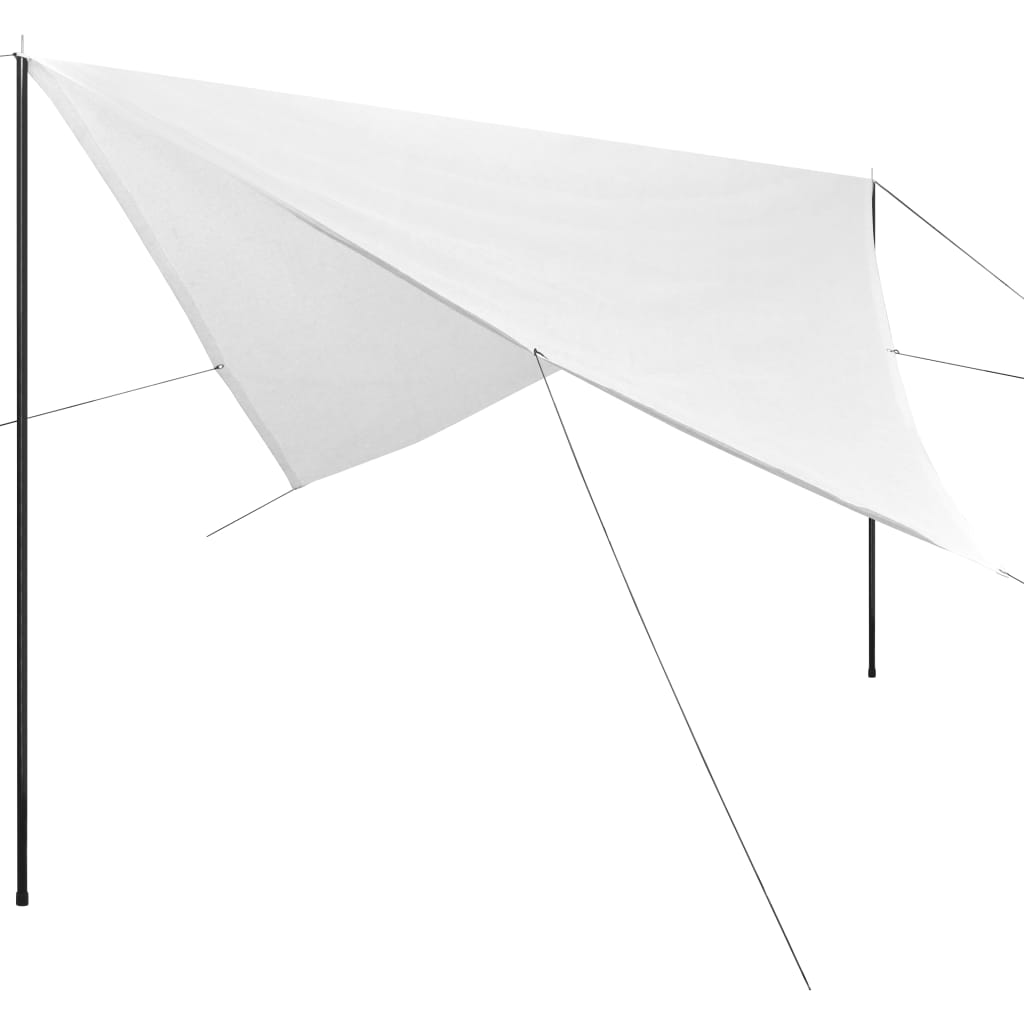Sunshade Tarp with Poles HDPE Square 4x4 m White