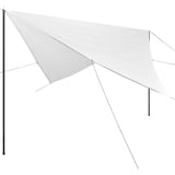 Sunshade Tarp with Poles HDPE Square 4x4 m White