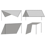 Sunshade Tarp with Poles HDPE Square 4x4 m White