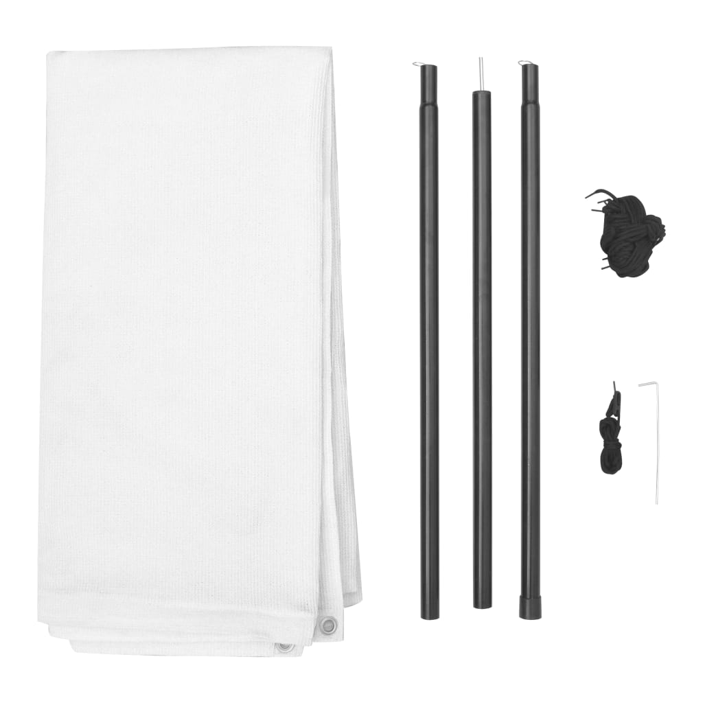 Sunshade Tarp with Poles HDPE Square 4x4 m White