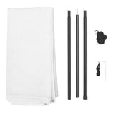 Sunshade Tarp with Poles HDPE Square 4x4 m White - Side View