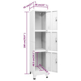Locker Cabinet with 3 Compartments 38x45x180 cm - Low Angle
