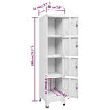 Locker Cabinet with 4 Compartments 38x45x180 cm