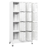 Locker Cabinet with 12 Compartments 90x45x180 cm - Side View