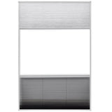 Plisse Insect Screen for Windows Aluminium 80x120 cm with Shade - 45-Degree Angle