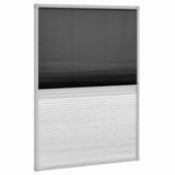 Plisse Insect Screen for Windows Aluminium 80x120 cm with Shade - Front View