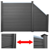 Garden Fence Set 1 Square + 1 Slanted WPC 283 cm Grey