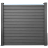 Garden Fence Set 1 Square + 1 Slanted WPC 283 cm Grey