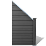 Garden Fence Set 1 Square + 1 Slanted WPC 283 cm Grey