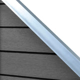 Garden Fence Set 1 Square + 1 Slanted WPC 283 cm Grey - Rear View