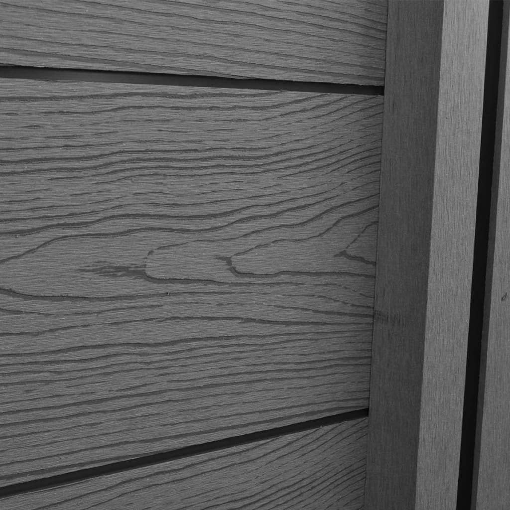 Garden Fence Set 1 Square + 1 Slanted WPC 283 cm Grey