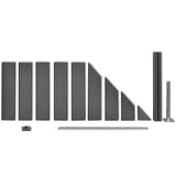 Garden Fence Set 1 Square + 1 Slanted WPC 283 cm Grey