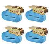 Ratchet Tie Down Straps 4 pcs 0.8 Tonnes 6mx25mm Blue