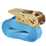 Ratchet Tie Down Straps 4 pcs 0.8 Tonnes 6mx25mm Blue - Side View