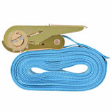 Ratchet Tie Down Straps 4 pcs 0.8 Tonnes 6mx25mm Blue - Top-Down View
