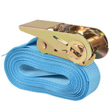 Ratchet Tie Down Straps 10 pcs 0.8 Tonnes 4mx25mm Blue - Side View