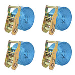 Ratchet Tie Down Straps 4 pcs 2 Tonnes 6mx38mm Blue
