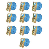 Ratchet Tie Down Straps 10 pcs 2 Tonnes 6mx38mm Blue