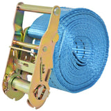 Ratchet Tie Down Straps 10 pcs 2 Tonnes 6mx38mm Blue - Side View