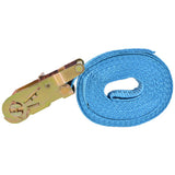 Ratchet Tie Down Straps 10 pcs 2 Tonnes 6mx38mm Blue - Top-Down View