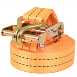 Ratchet Tie Down Straps 4 pcs 1 Tonnes 6mx38mm Orange - Front View