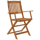 9 Piece Folding Outdoor Dining Set Solid Acacia Wood - Side View