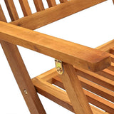 9 Piece Folding Outdoor Dining Set Solid Acacia Wood - Rear View