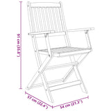 9 Piece Folding Outdoor Dining Set Solid Acacia Wood - Close-Up Angle