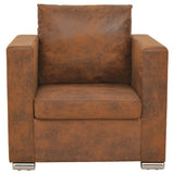 Armchair Brown 82x73x82 cm Faux Suede Leather