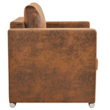 Armchair Brown 82x73x82 cm Faux Suede Leather