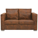 2-Seater Sofa 137x73x82 cm Artificial Suede Leather - Front View